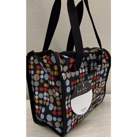Nicole Miller New York N3550-60B-LT Insulated 11" Navy Blue Lunch Tote - Picture 4 of 9